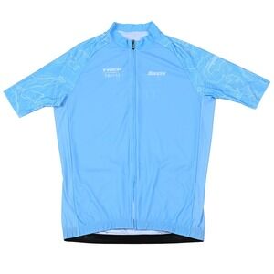 Santini Cycling Jersey Mens Large Blue Trek Travel Short Sleeve Full Zip Italy